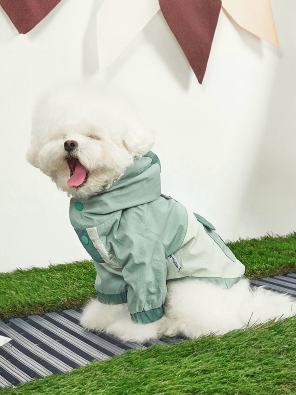 🆕💞Bailey Pet Co. Water Repellent Raincoat/Windbreaker • Pistachio (Green) • NWT